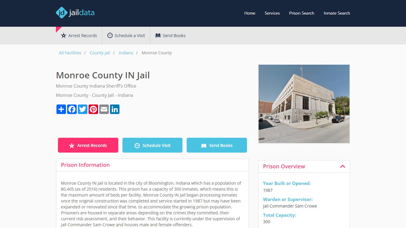 Monroe County IN Jail Inmate Search and Prisoner Info - Bloomington, IN